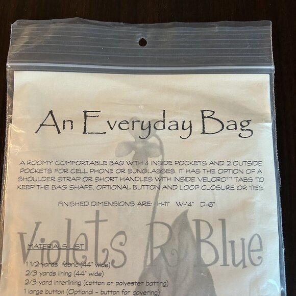 Favorite Things 055 “An Everyday Bag” (H-11”, W-14”, D-6”) Sewing Pattern Uncut - Picture 3 of 5